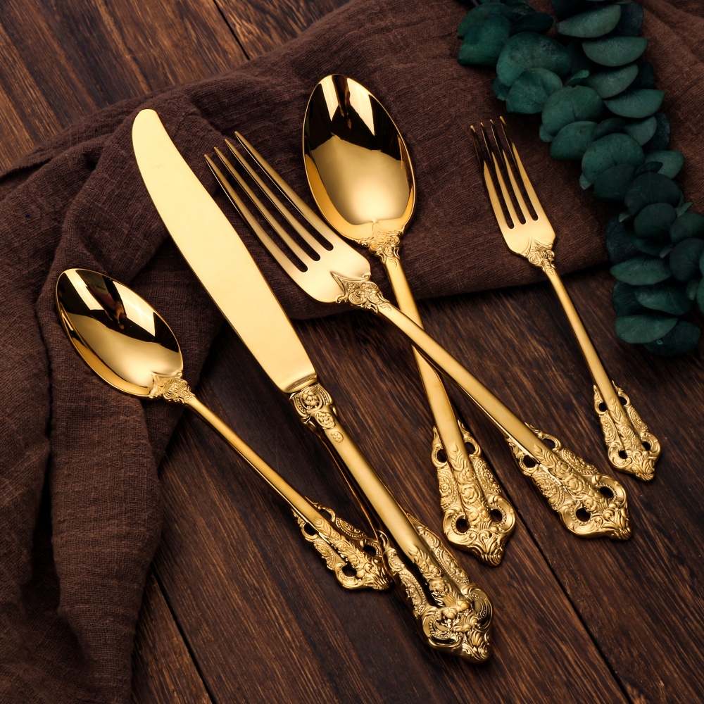 Gold Plated Cutlery - Gorgeous Gold-Plated Cutlery Set 5/10/15/20/25/30 PCS