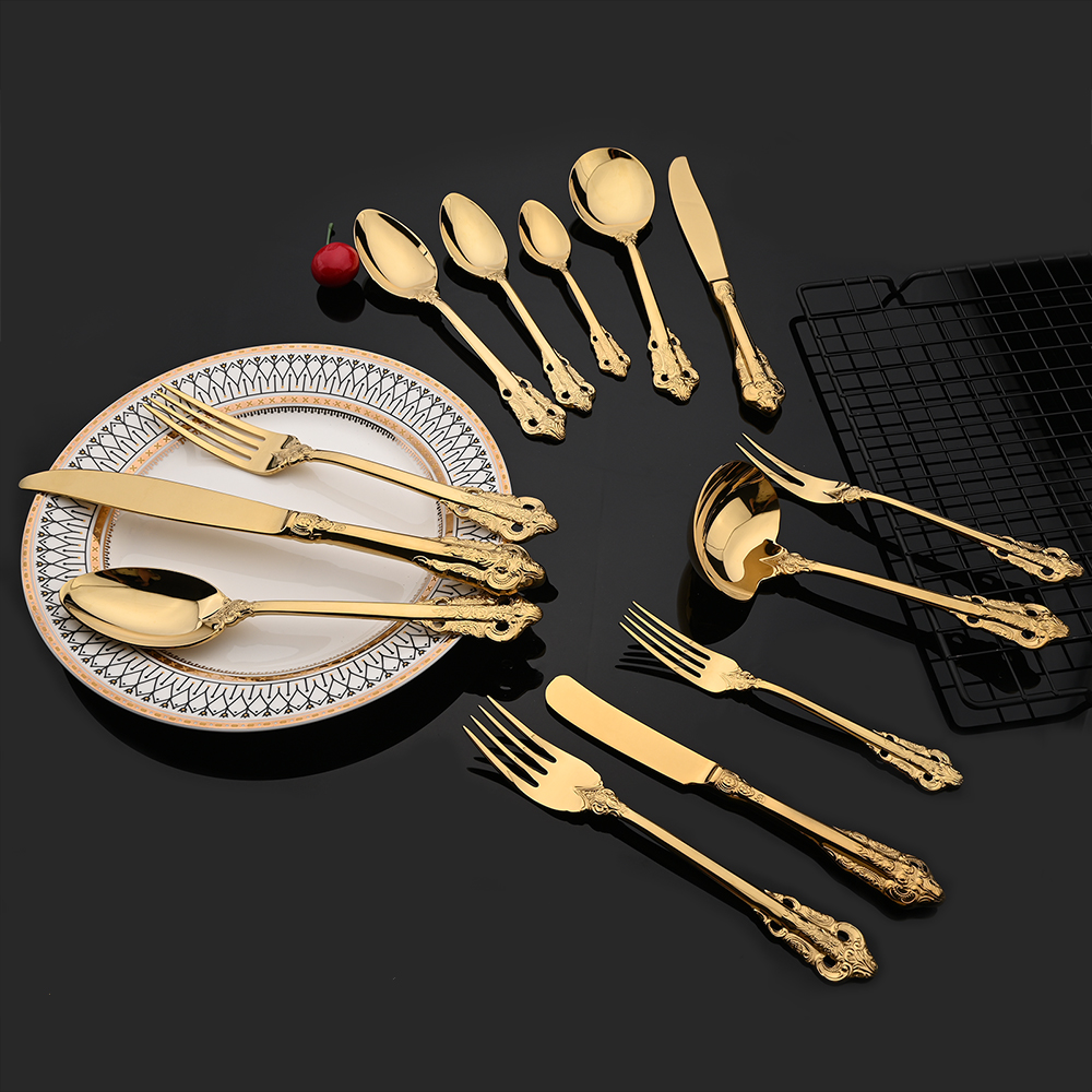 Gold Plated Cutlery - Vintage Western Gold Plated Cutlery Dining