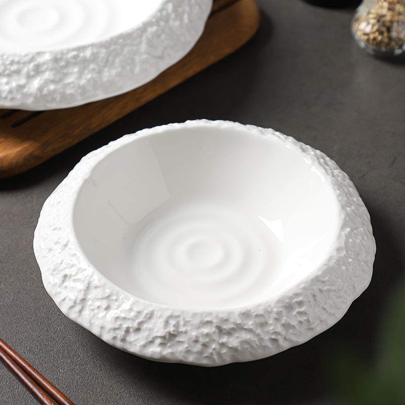 Creative Rock Pattern Ceramic  - Gold Plated Cutlery recension och pris