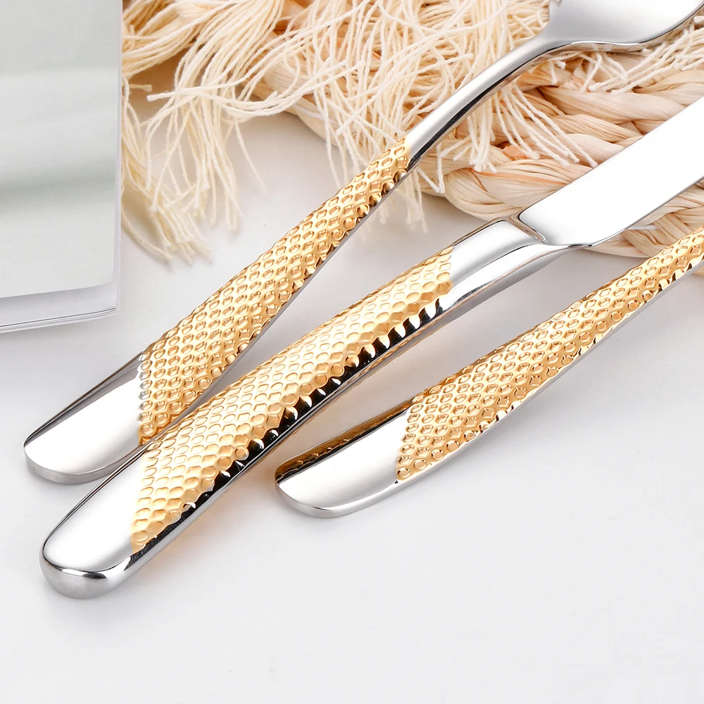 4/8/16/20/24/28 Pcs Luxury Gol - Gold Plated Cutlery recension och pris