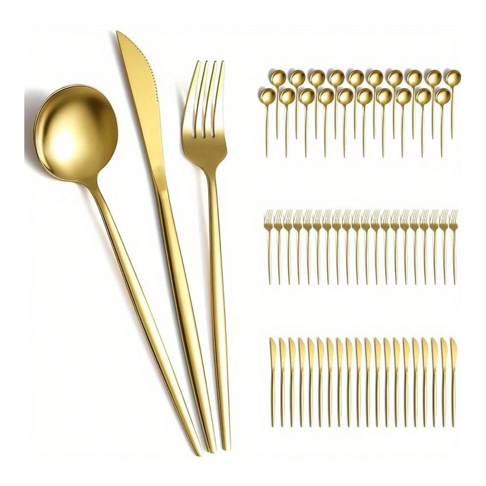 60pcs Gold Silverware Set, Tit - Gold Plated Cutlery recension och pris
