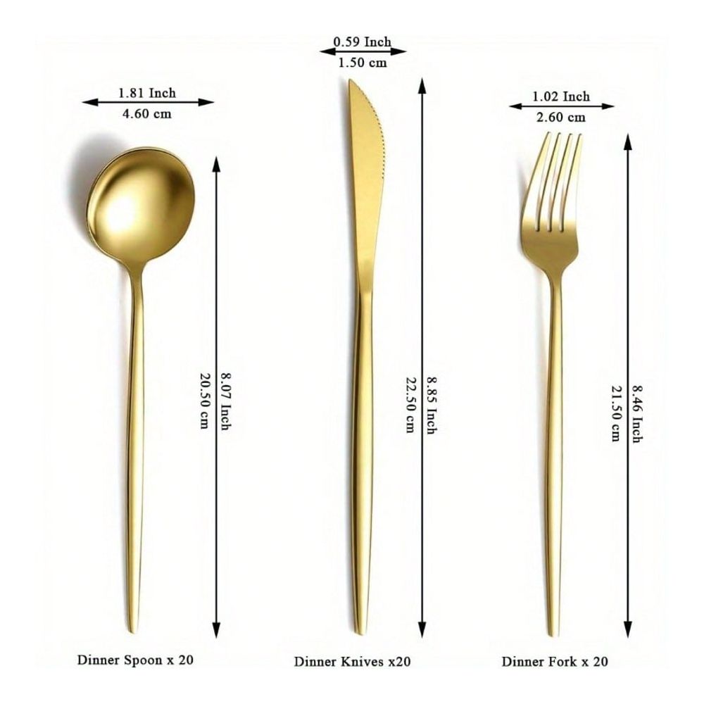 60pcs Gold Silverware Set, Tit - Gold Plated Cutlery recension och pris