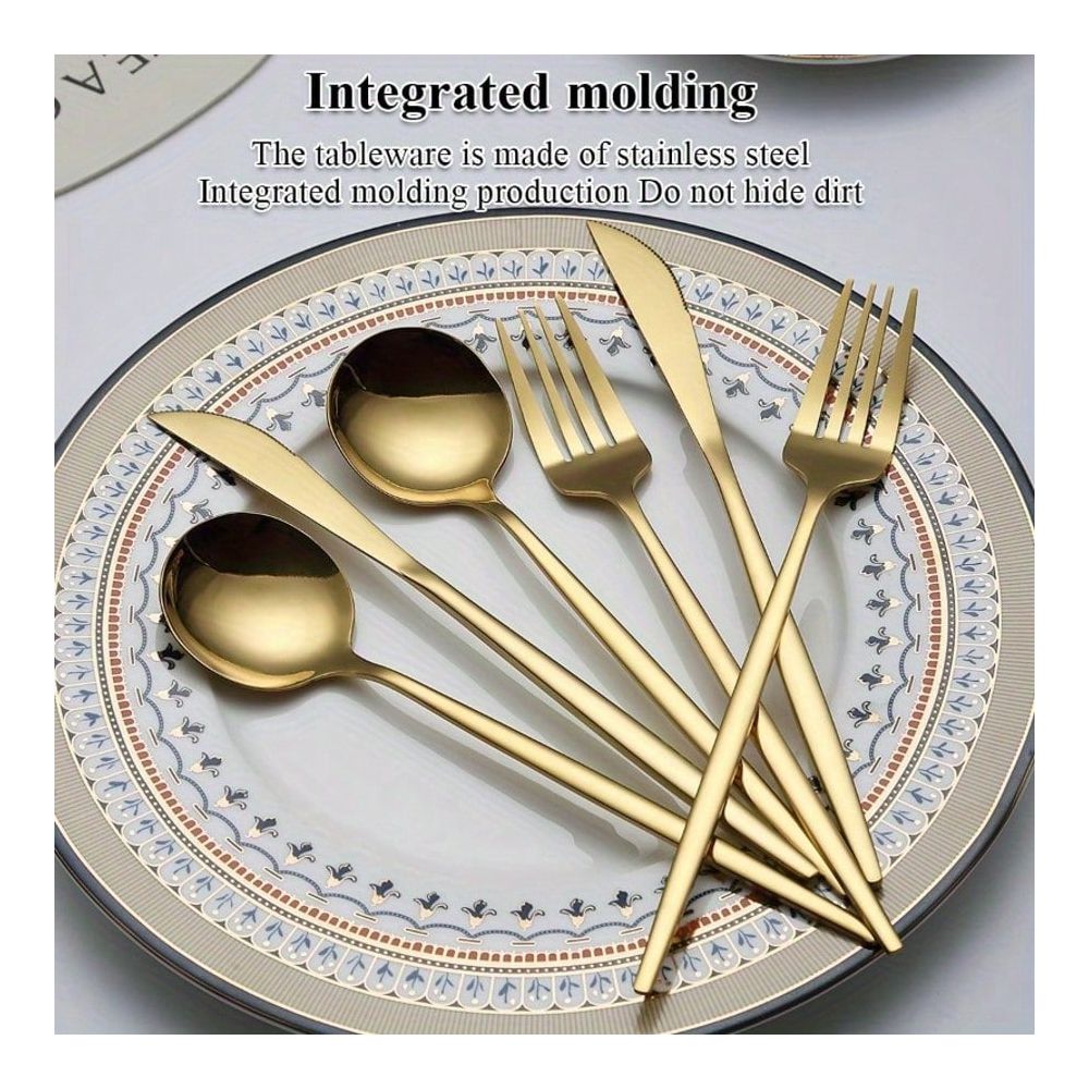 60pcs Gold Silverware Set, Tit - Gold Plated Cutlery recension och pris