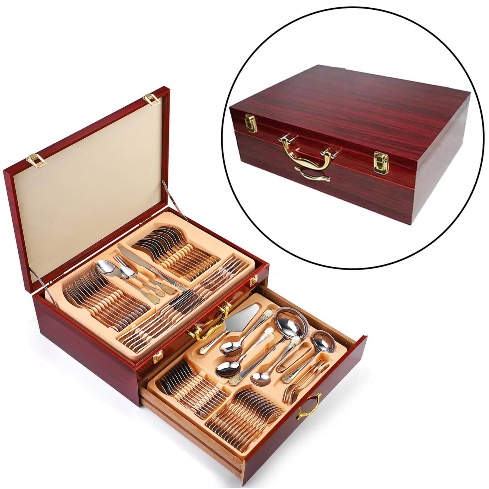 72 Pieces 72 Piece Cutlery Gif - Gold Plated Cutlery recension och pris