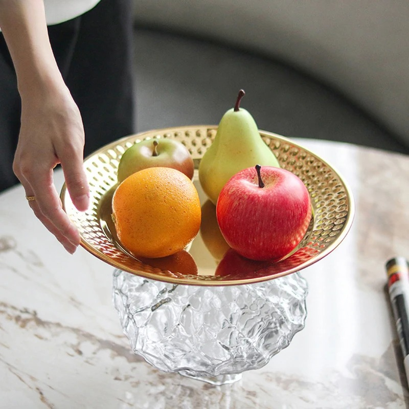 Wrinkle Glass Fruits Bowl Gold - Gold Plated Cutlery recension och pris