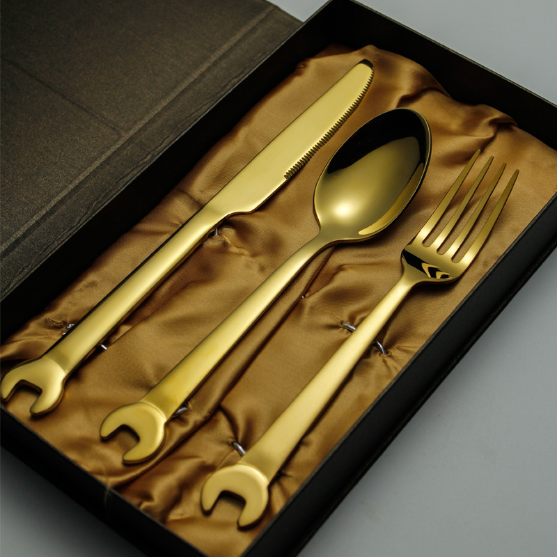 Jishi 304 stainless steel tabl - Gold Plated Cutlery recension och pris