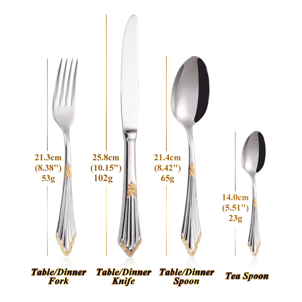 4/8/12/16/20 Pieces Gold Plate - Gold Plated Cutlery recension och pris